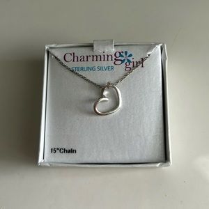 NWT Girls Charming Girl 15” Sterling Silver Necklace